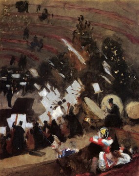 Rehearsal of the Pas de Loup Orchestra at the Cirque dHiver John Singer Sargent Oil Paintings